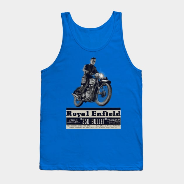 Vintage Royal Enfield 350 Bullet Motorcycle Tank Top by MotorManiac